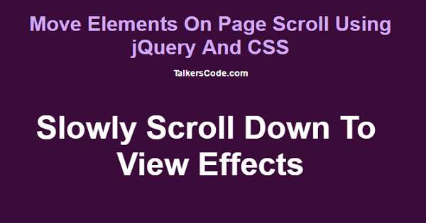 Move Elements On Page Scroll Using jQuery And CSS