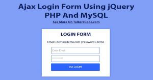 Ajax Login Form Using jQuery, PHP And MySQL