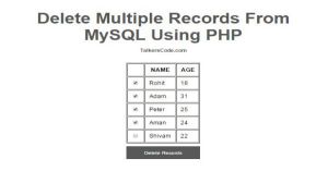 Delete Multiple Records From MySQL Using PHP