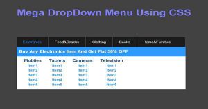 Mega DropDown Menu Like Ecommerce Using CSS