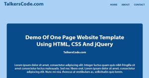 One Page Website Template Using HTML, CSS And jQuery
