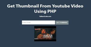 Get Thumbnail From Youtube Video Using PHP